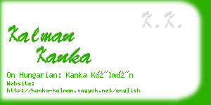 kalman kanka business card